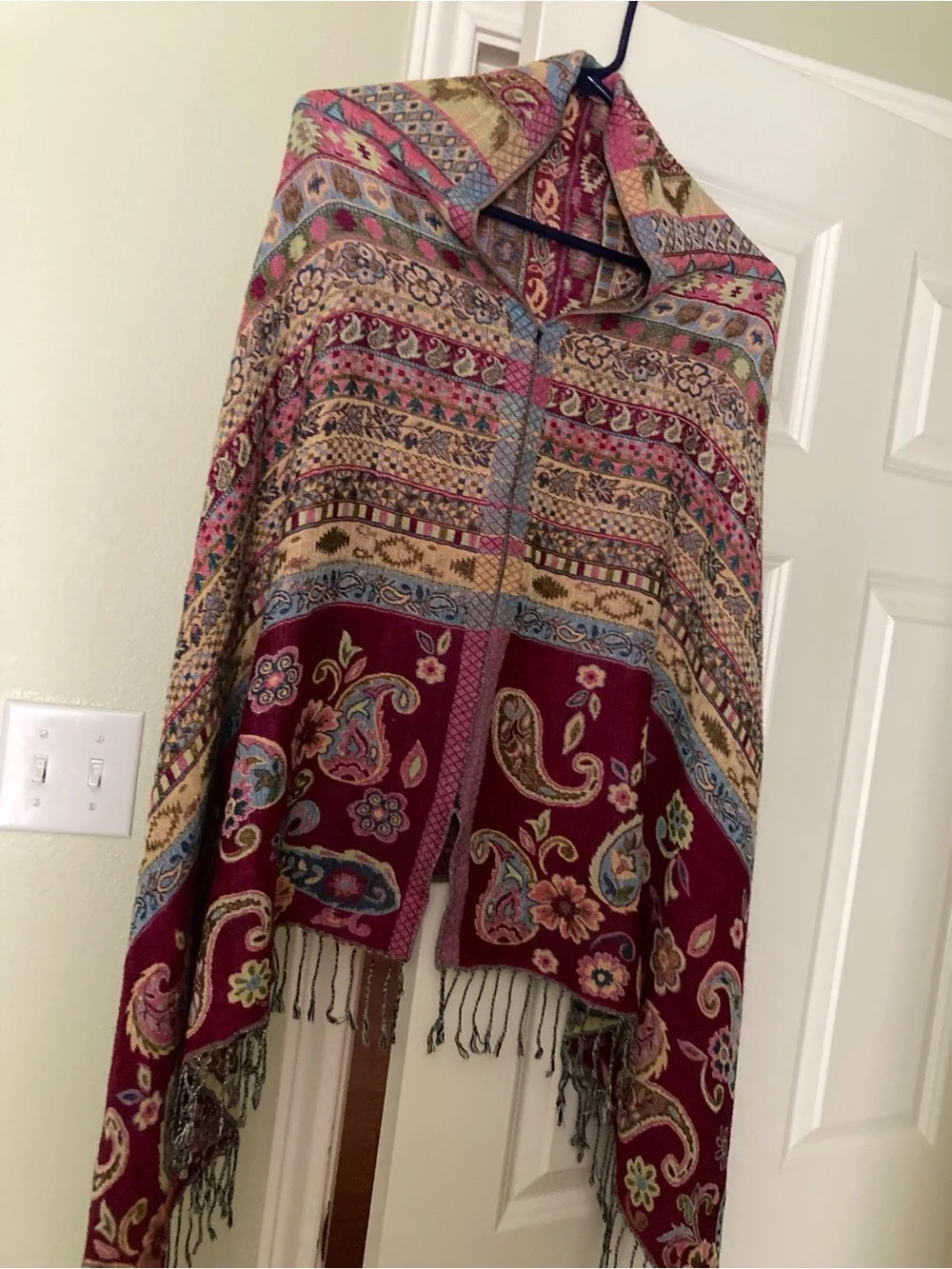 Paisley & Floral Hooded Shawl Wrap - Multicolor Pashmina